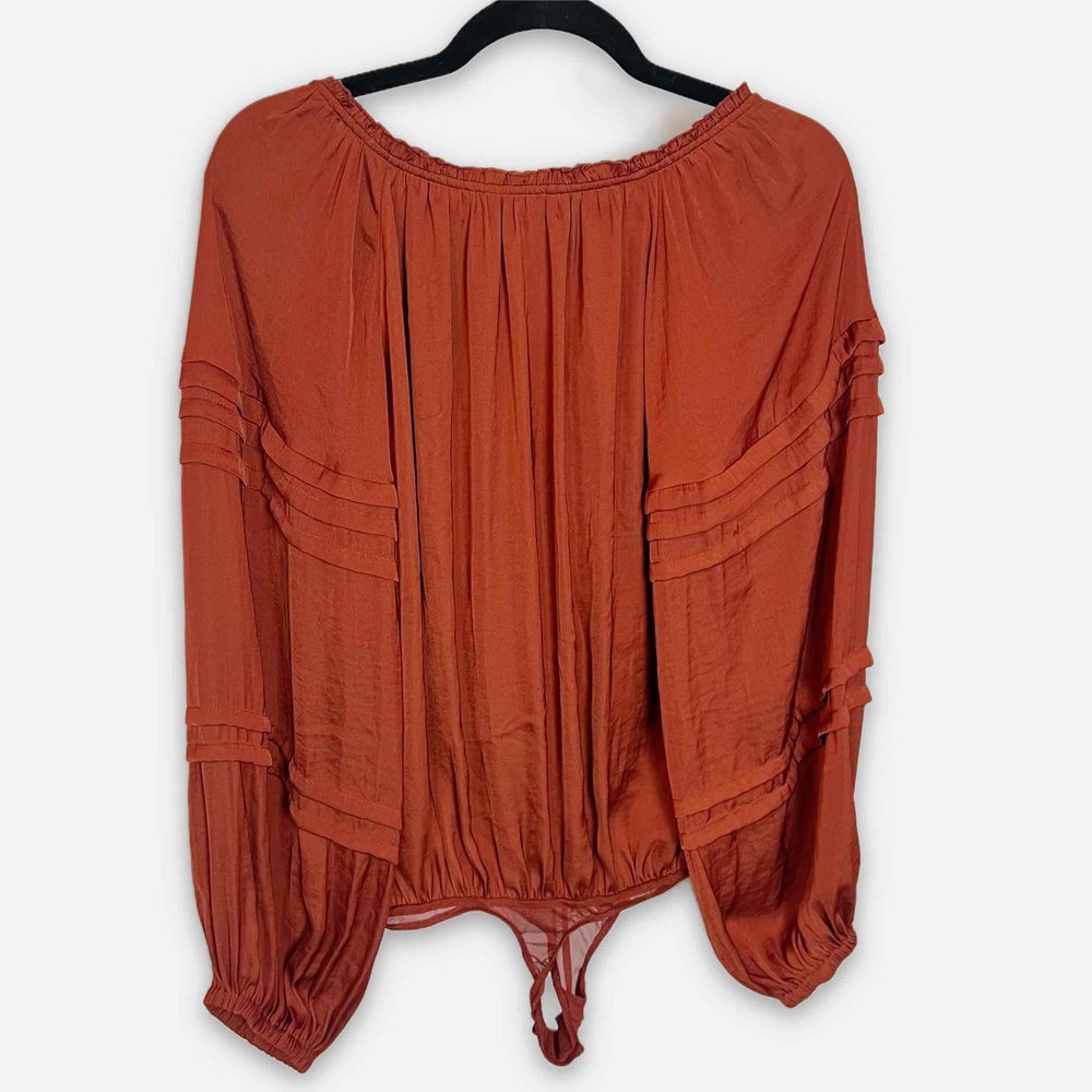 Free People Intimately Brown Burgundy Size Small Blouse Bodysuit - Picture 3 of 10